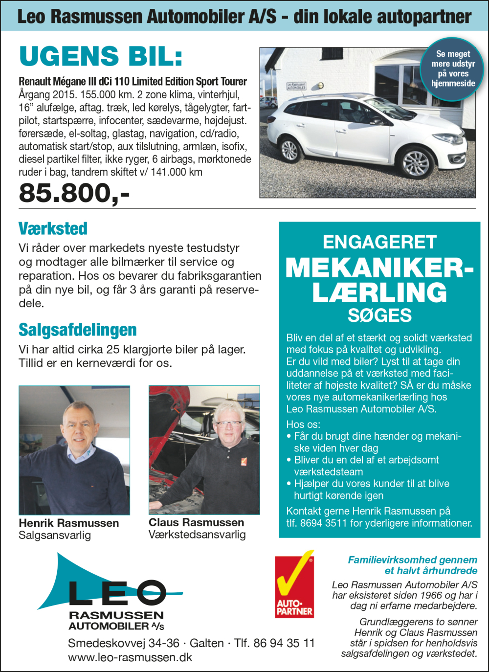 Leo Rasmussen Automobiler