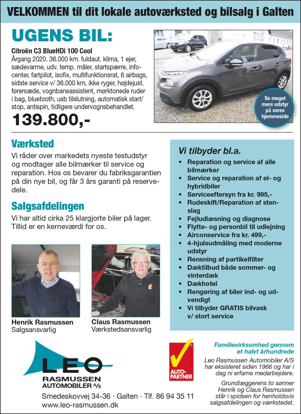 Leo Rasmussen Automobiler